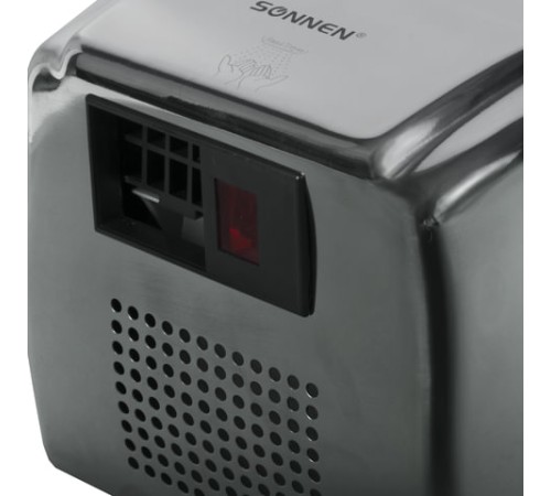 Сушилка для рук SONNEN HD-230S, 2100 Вт, нержавеющая сталь, антивандальная, хром, 604195