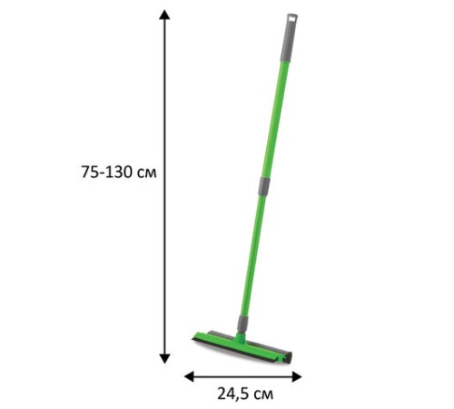 Окномойка (стяжка + губка), ТЕЛЕСКОПИЧЕСКАЯ РУЧКА, 75-130 см, рабочая часть 24,5 см, YORK, 084140