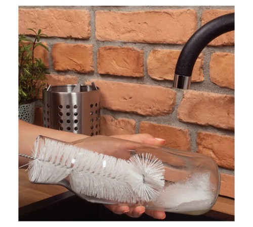 Ершик для мытья бутылок, ширина 6 см, длина с рукояткой 38,5 см, пластиковый, YORK, 41030