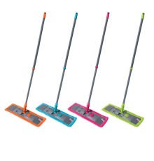 Швабра с флаундером 40 см, телескопический черенок 130 см, еврорезьба, МОП микрофибра (ТИП К), YORK 