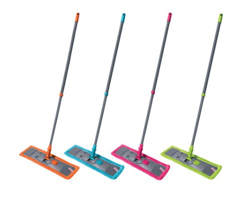 Швабра с флаундером 40 см, телескопический черенок 130 см, еврорезьба, МОП микрофибра (ТИП К), YORK 