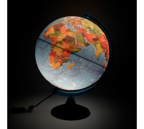 Глобус интерактивный + очки VR, физический / политический, GLOBEN, 32 см, рельефный, с подсветкой, INT13200290