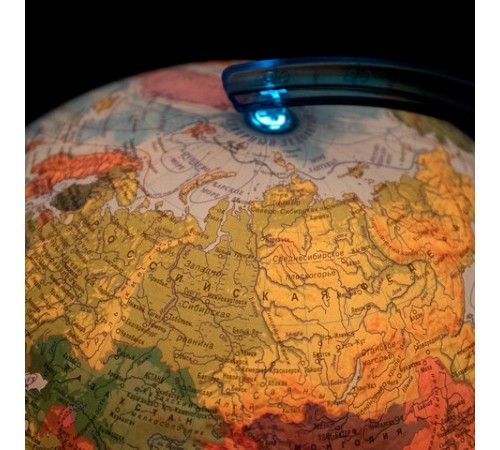 Глобус интерактивный + очки VR, физический / политический, GLOBEN, 32 см, рельефный, с подсветкой, INT13200290