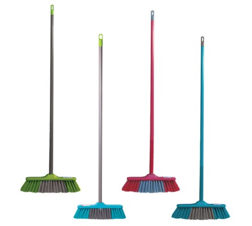 Щетка для уборки с черенком 110 см, ширина 31 см, щетина 7 см, пластиковая, еврорезьба, YORK 