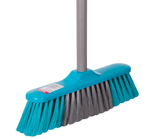 Щетка для уборки с черенком 110 см, ширина 31 см, щетина 7 см, пластиковая, еврорезьба, YORK 