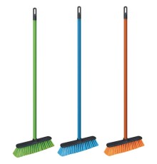 Щетка для уборки с черенком 110 см, ширина 31 см, щетина 7 см, пластиковая, еврорезьба, AZUR, 51030