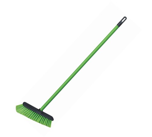 Щетка для уборки с черенком 110 см, ширина 31 см, щетина 7 см, пластиковая, еврорезьба, AZUR, 51030