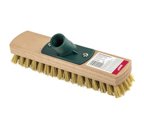 Щетка для уборки шробер (скраббер) ширина 23 см, щетина 2,5 см, деревянная, крепление еврорезьба, YORK, 300