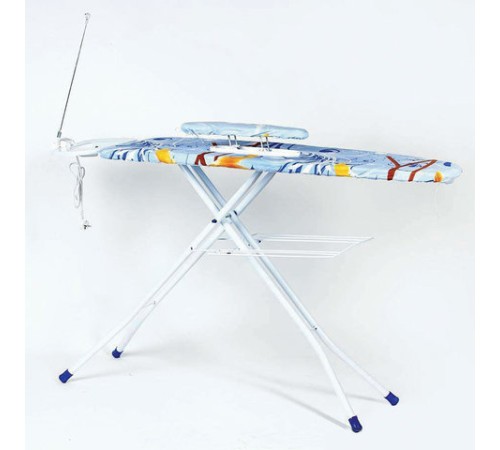 Гладильная доска 120х38см, моноблок, розетка, подрукавник, подставка под утюг, ассорти, 