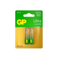 Батарейки КОМПЛЕКТ 2 шт., GP Ultra G-Tech, AA (LR6,15А), алкалиновые, пальчиковые, 15AUA21-2CRSBC2