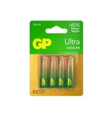 Батарейки КОМПЛЕКТ 4 шт., GP Ultra G-Tech, AA (LR6, 15А), алкалиновые, пальчиковые, 15AUA21-2CRSBC4