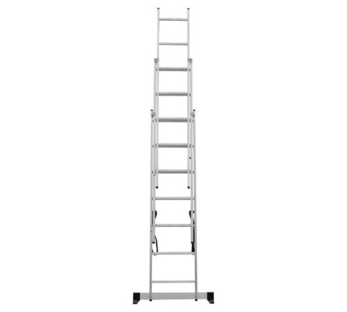 Лестница-трансформер 3-х секционная 3х7 ступеней, высота 4,5 м (3 секции по 1,9 м), нагрузка 150 кг, алюминий, НОВАЯ ВЫСОТА, 1230307