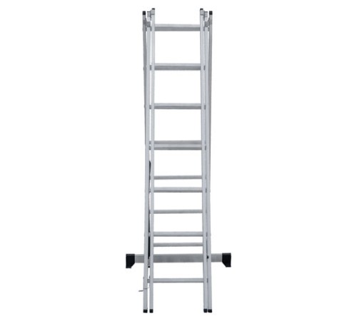Лестница-трансформер 3-х секционная 3х7 ступеней, высота 4,5 м (3 секции по 1,9 м), нагрузка 150 кг, алюминий, НОВАЯ ВЫСОТА, 1230307