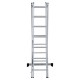 Лестница-трансформер 3-х секционная 3х7 ступеней, высота 4,5 м (3 секции по 1,9 м), нагрузка 150 кг, алюминий, НОВАЯ ВЫСОТА, 1230307