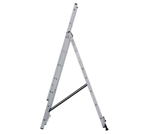 Лестница-трансформер 3-х секционная 3х7 ступеней, высота 4,5 м (3 секции по 1,9 м), нагрузка 150 кг, алюминий, НОВАЯ ВЫСОТА, 1230307