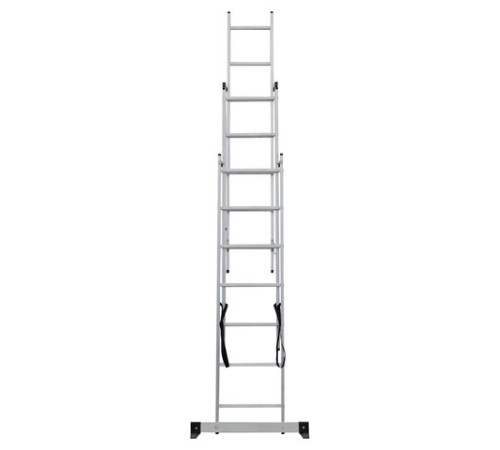 Лестница-трансформер 3-х секционная 3х7 ступеней, высота 4,5 м (3 секции по 1,9 м), нагрузка 150 кг, алюминий, НОВАЯ ВЫСОТА, 1230307