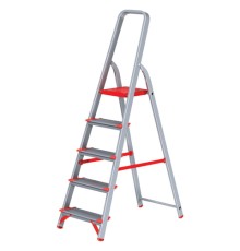 Стремянка алюминиевая 5 ШИРОКИХ СТУПЕНЕЙ 13 см, площадка 1,1 м, нагрузка 225 кг, вес 6 кг, НОВАЯ ВЫСОТА, 3117105, 5110105/3117105