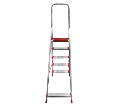 Стремянка алюминиевая 5 ШИРОКИХ СТУПЕНЕЙ 13 см, площадка 1,1 м, нагрузка 225 кг, вес 6 кг, НОВАЯ ВЫСОТА, 3117105, 5110105/3117105