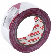 Лента оградительная сигнальная красно-белая, 50 мм х 200 м, BRAUBERG 