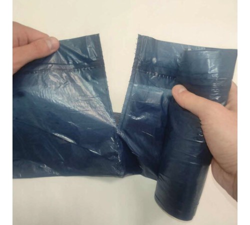 Мешки для мусора 120 л, с завязками, синие, в рулоне 10 шт., ПВД, 30 мкм, 70х110 см, КБ, 