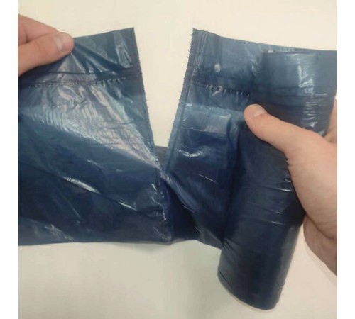 Мешки для мусора 35 л, завязки, синие, в рулоне 10 шт., ПВД, 25 мкм, 60х50 см, особо прочные, VITALUX, 497