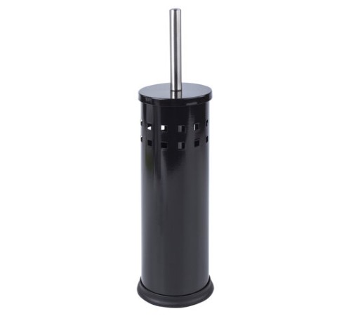 Ершик для унитаза с подставкой, металл, черный, глянцевый, LAIMA, 604960
