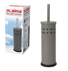 Ершик для унитаза с подставкой, металл, серый, матовый, LAIMA, 604961