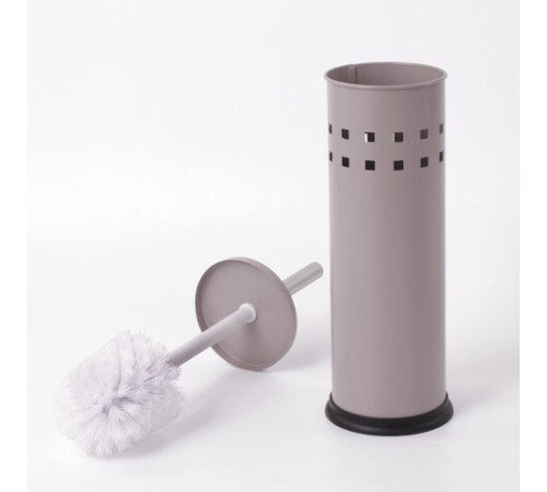 Ершик для унитаза с подставкой, металл, серый, матовый, LAIMA, 604961