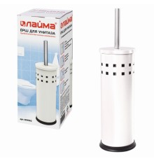 Ершик для унитаза с подставкой, металл, белый, глянцевый, LAIMA, 604962