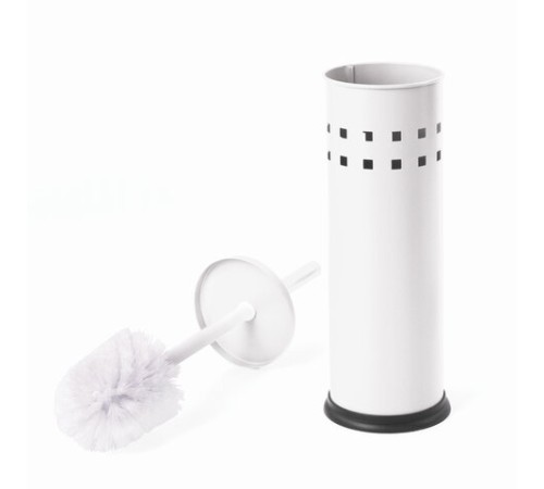 Ершик для унитаза с подставкой, металл, белый, глянцевый, LAIMA, 604962