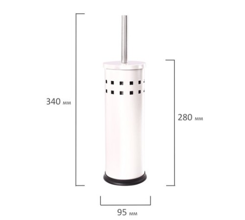 Ершик для унитаза с подставкой, металл, белый, глянцевый, LAIMA, 604962