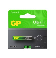 Батарейки КОМПЛЕКТ 8 шт., GP Ultra Plus G-Tech, AAA (LR03), алкалиновые, мизинчиковые, 24AUPA21-2CRB8