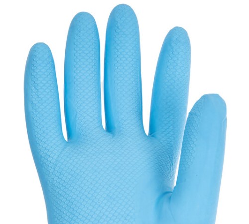 Перчатки МНОГОРАЗОВЫЕ нитриловые LAIMA ГИПОАЛЛЕРГЕННЫЕ, хлопчатобумажное напыление, ПРОЧНЫЕ, размер 7-8, М (средний), синие, вес 36г, 604998