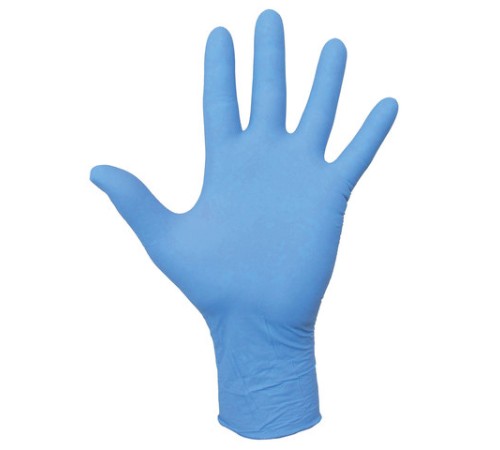 Перчатки нитриловые многоразовые ОСОБО ПРОЧНЫЕ, 5 пар (10 штук), размер 8-9, L (большой), голубые, LAIMA, 605018