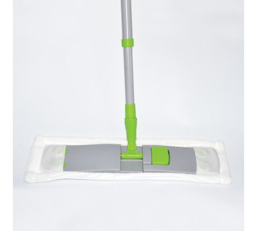 Швабра с флаундером 40 см, телескопический черенок 120 см, резьба 1,6 см, микрофибра (тип К), ЛЮБАША, 605028