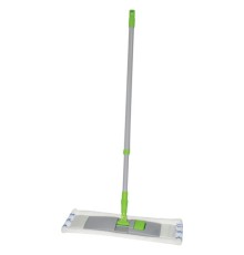 Швабра с флаундером 40 см, телескопический черенок 70-120 см, еврорезьба, МОП микрофибра/абразив (тип К), ЛЮБАША, 605029