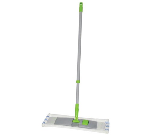 Швабра с флаундером 40 см, телескопический черенок 70-120 см, еврорезьба, МОП микрофибра/абразив (тип К), ЛЮБАША, 605029