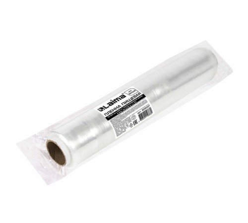 Пленка пищевая ПЭ 300 мм х 200 м, ГАРАНТИРОВАННАЯ ДЛИНА, 6 мкм, вес нетто 0,32 кг ±5%, LAIMA, 605037