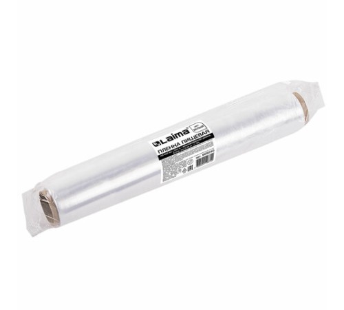 Пленка пищевая ПЭ 450 мм х 200 м, гарантированная длина, 6 мкм, вес 0,49 кг ±5%, LAIMA, 605040