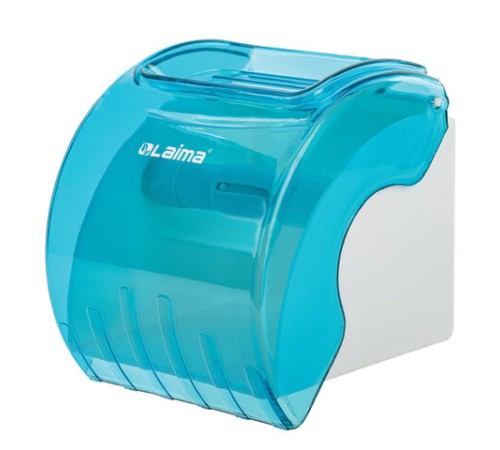 Диспенсер для бытовой туалетной бумаги LAIMA, тонированный голубой, 605043
