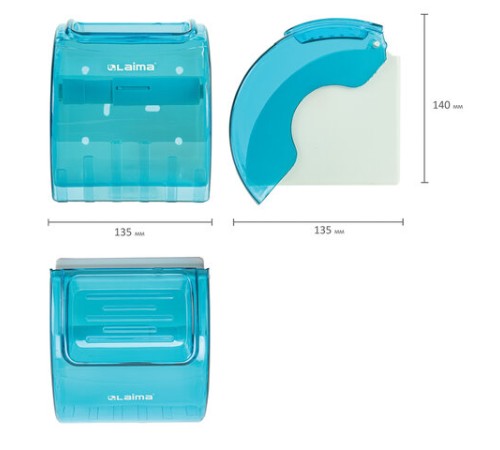 Диспенсер для бытовой туалетной бумаги LAIMA, тонированный голубой, 605043