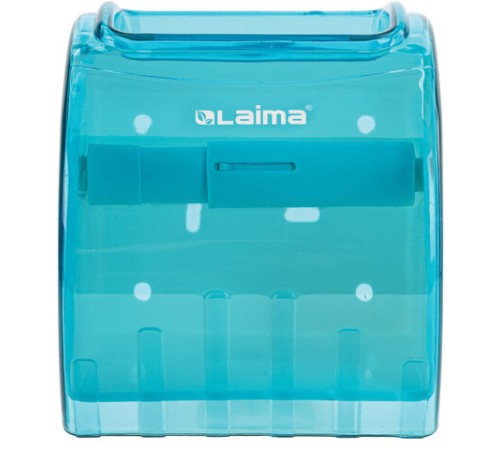 Диспенсер для бытовой туалетной бумаги LAIMA, тонированный голубой, 605043