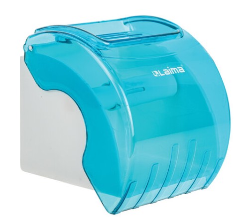 Диспенсер для бытовой туалетной бумаги LAIMA, тонированный голубой, 605043