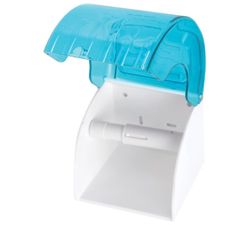 Диспенсер для бытовой туалетной бумаги LAIMA, тонированный голубой, 605043