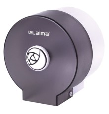 Диспенсер для бытовой туалетной бумаги LAIMA, КРУГЛЫЙ, тонированный серый, 605046