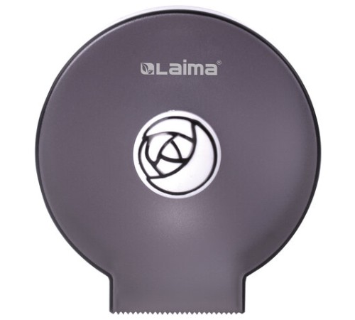 Диспенсер для бытовой туалетной бумаги LAIMA, КРУГЛЫЙ, тонированный серый, 605046