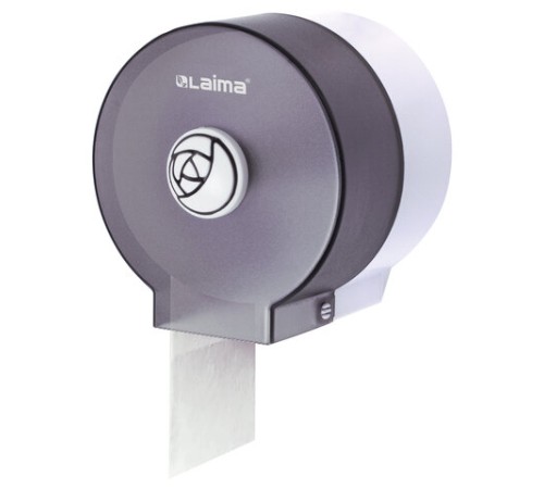 Диспенсер для бытовой туалетной бумаги LAIMA, КРУГЛЫЙ, тонированный серый, 605046