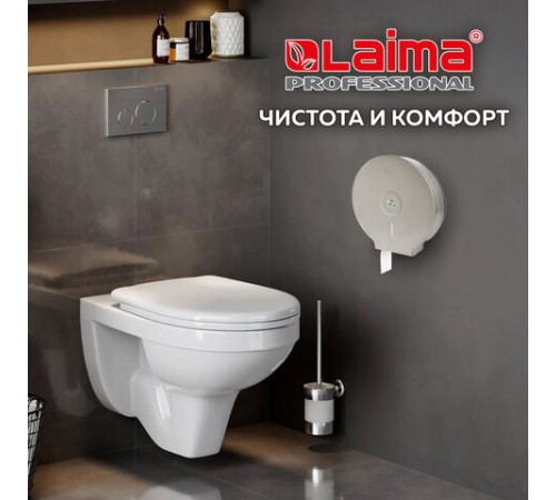 Диспенсер для туалетной бумаги LAIMA PROFESSIONAL BASIC (Система T2) малый, нержавеющая сталь, матовый, 605048