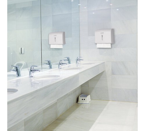 Диспенсер для полотенец LAIMA PROFESSIONAL BASIC (Система H2), Z-сложения, белый, ABS, 605049