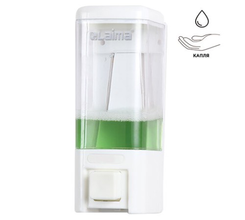 Дозатор для жидкого мыла LAIMA, НАЛИВНОЙ, 0,48 л, белый, ABS пластик, 605052